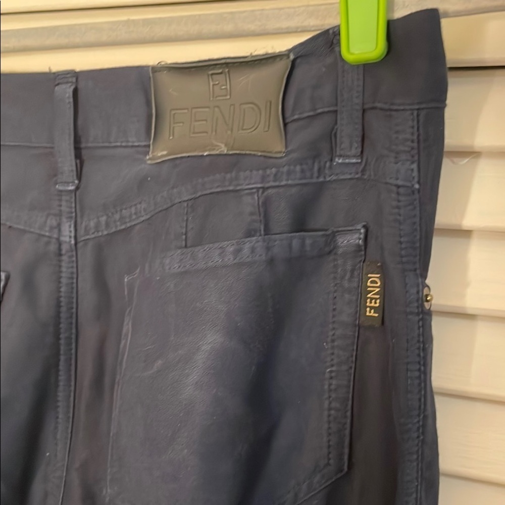 Fendi Navy Blue Straight Leg Soft Cotton Vintage Pants - Picture 2 of 10